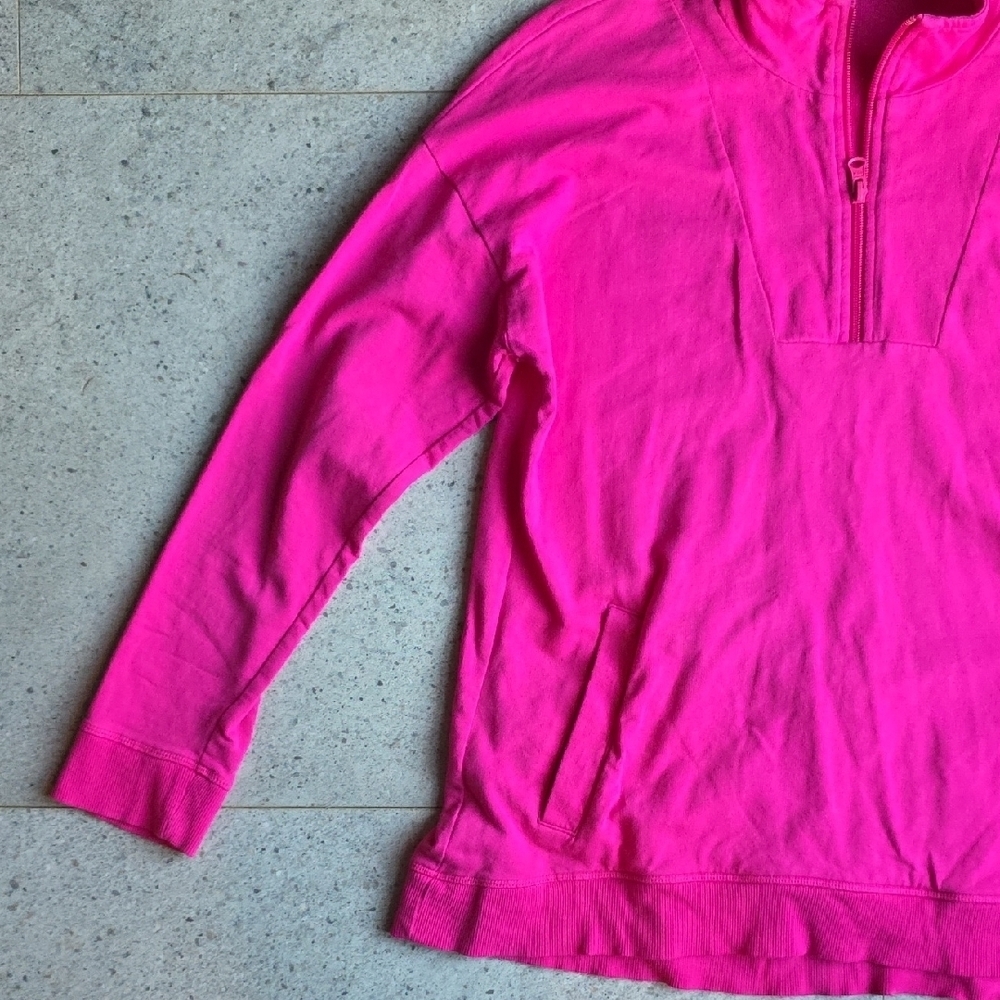 Talbots Fuchsia Quarter-Zip Sweatshirt - Picture 5 of 7